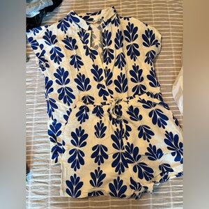 Matching blue and white summer set